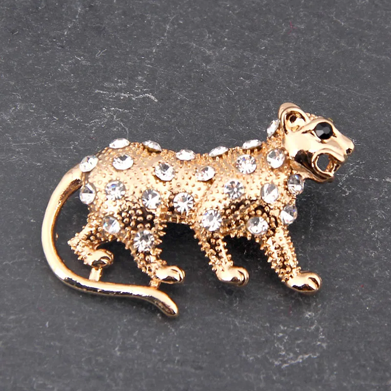 Cute Shiny Rhinestone Animal Leopard Dog Hollow out Heart Brooch Unisex Collar Pin Broches Jewelry Corsage Coat Accessories Gift | Украшения