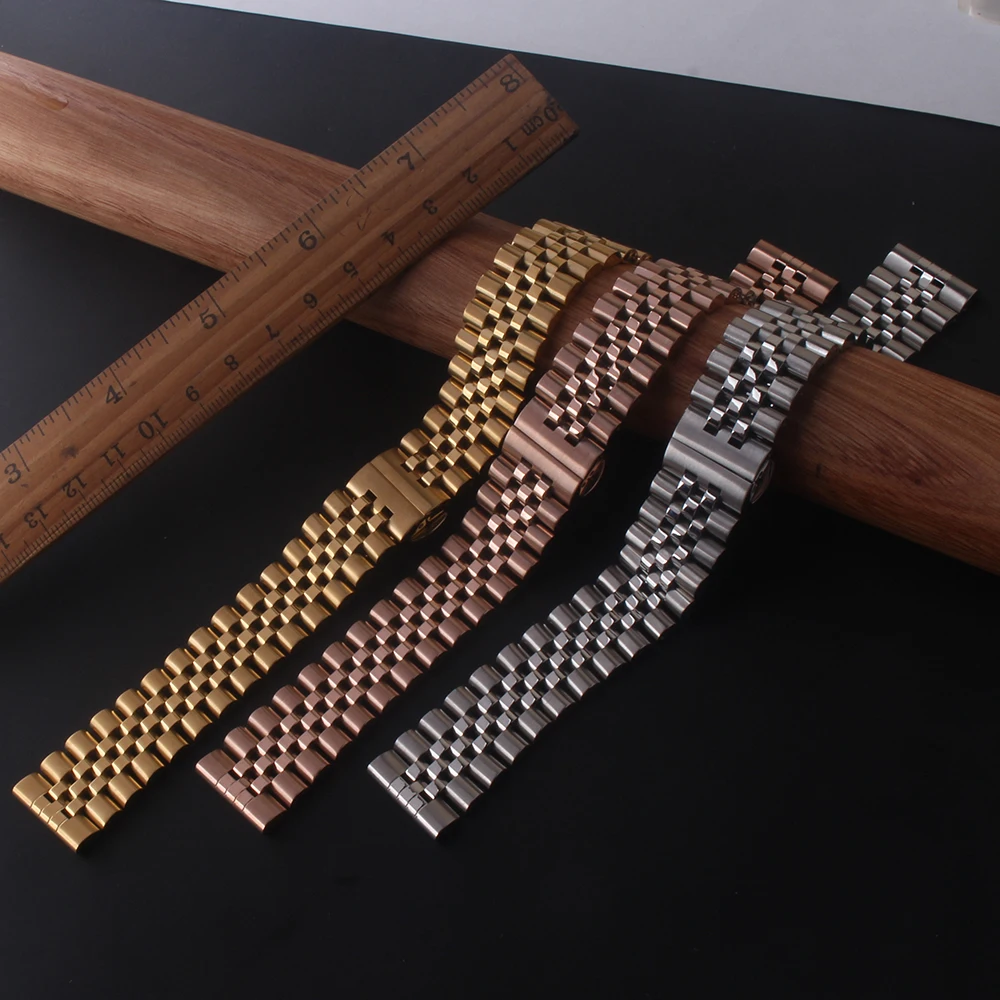 

Watchbands Stainless steel Gold Rosegold For brand Fashion Wristwatches mens womens Watchband strap bracelet 14 16 17 18 19 20mm