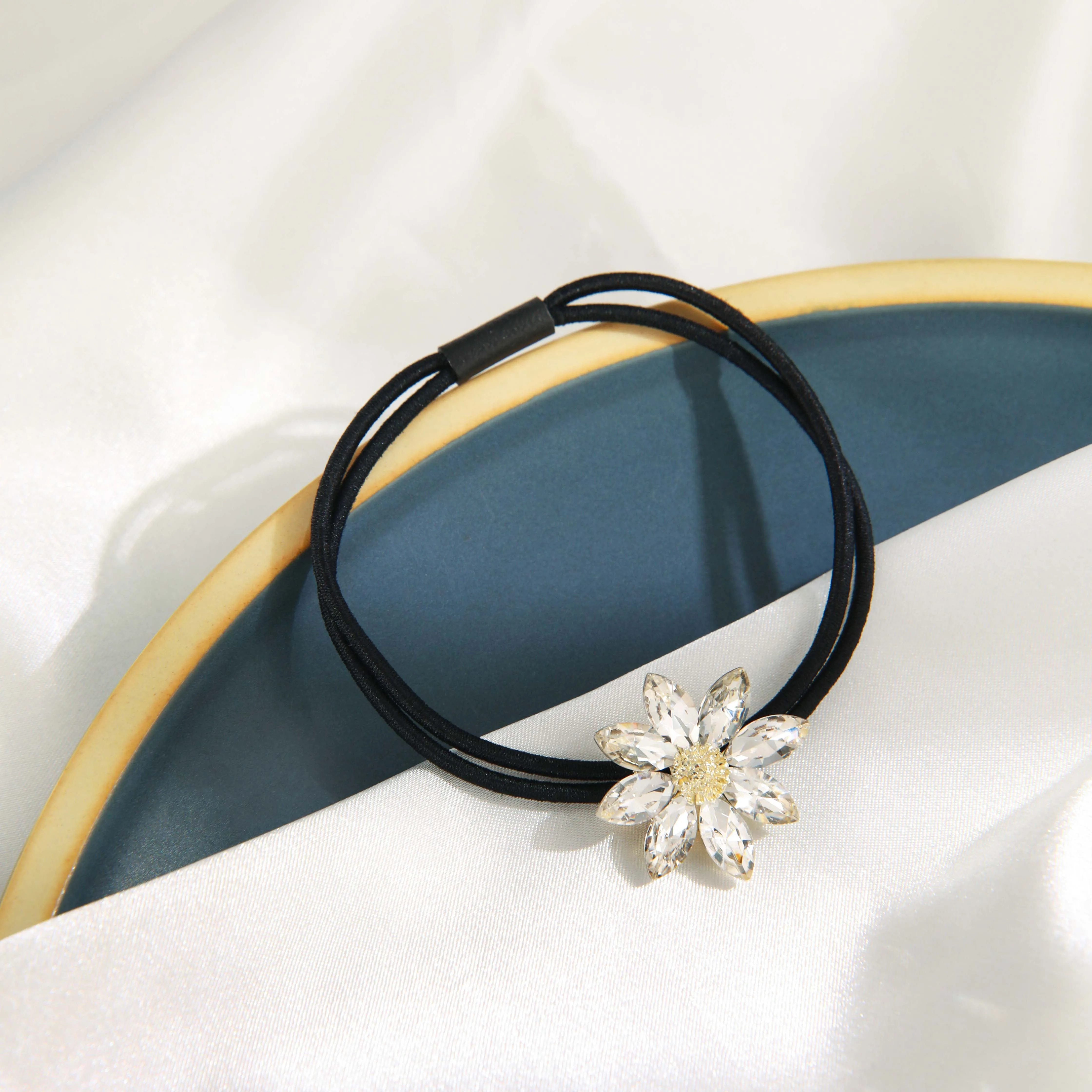 

1pcs Hair Ring rhinestone Elastic Rubber Band flower Hair Ties Rope Women Ponytail Hair Accessories Girls Hairbands Gifts