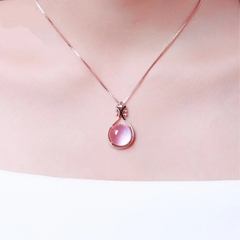 Популярная круглая подвеска Мозаика из серебра 925 пробы с розовыми кристаллами