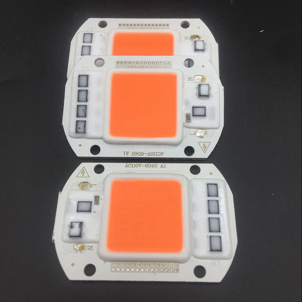 

Hot sell AC220V 110V real full spectrum 380-840nm indoor instead sunlight actual Power 50W DIY led grow light chip