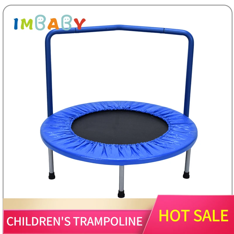 IMBABY дети Крытый мини батут Дети Круглый Safy прыжки кровать с поручнями домашние