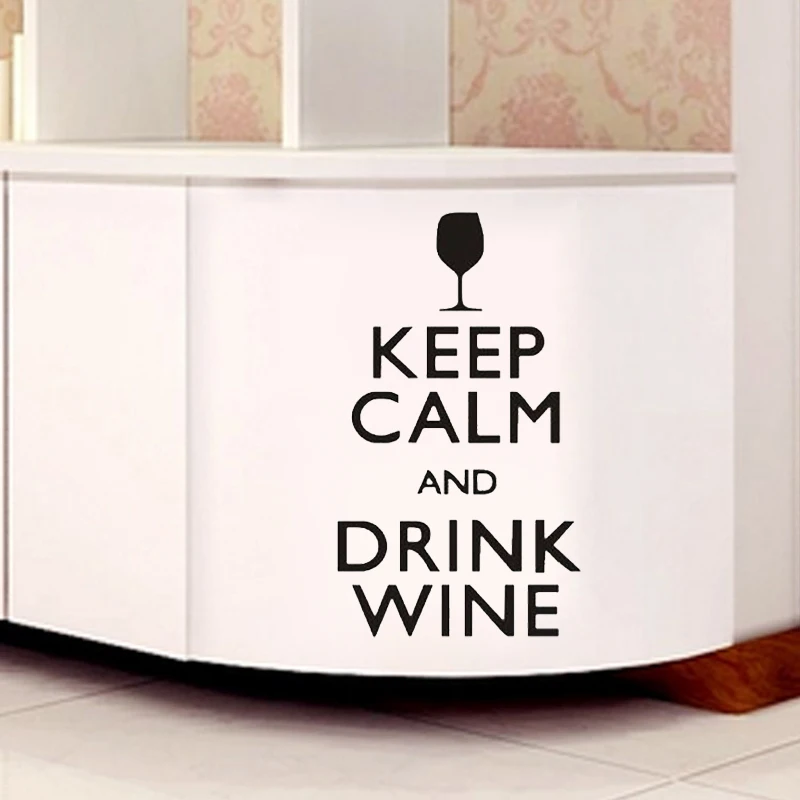 Keep Calm And Drink Wine настенные наклейки новый дизайн настенный Декор домашний декор