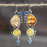 vintage irregular yellow brown drop earrings fashion shell long resin dangle earring jewelry aretes de mujer modernos 2020