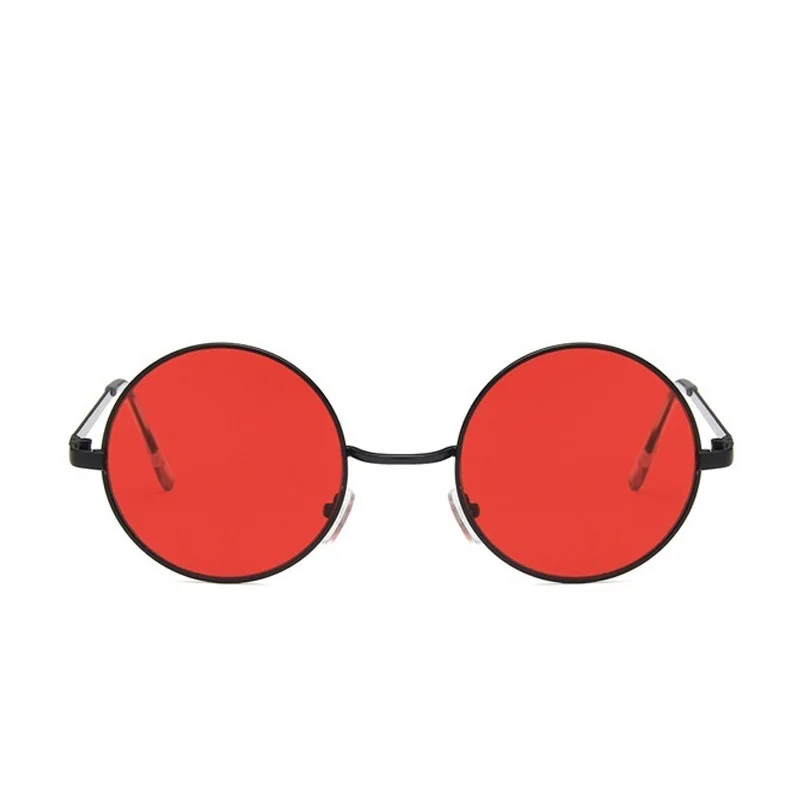 Korean Vintage Round Sunglasses for Women Men Metal Frame Yellow Shades Unisex Circle Sun Glasses Ladies 90s 80s Big Eyeglasses |