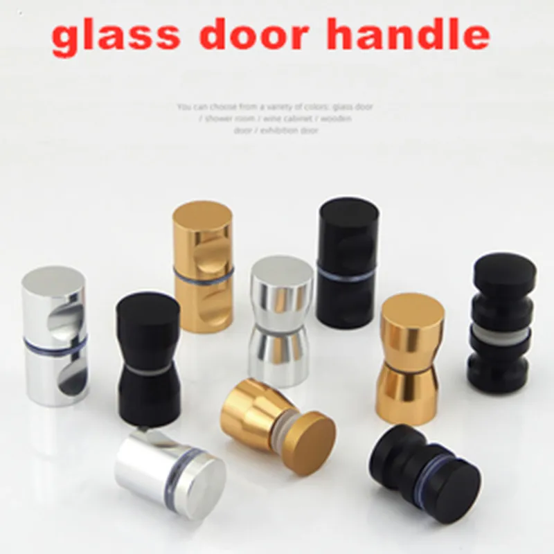 Aluminum alloy single hole glass door handle wine cabinet handle glass door handle shower door handle