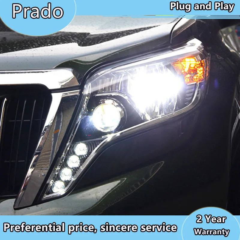 Стайлинг автомобиля для Toyota 2015 2017 Prado светодиодные фары LED DRL Hid ангельские глазки