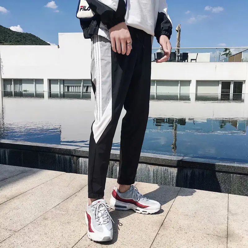 Полосатые облегающие брюки HNMCHIEF фирменные спортивные мужские джоггеры штаны для