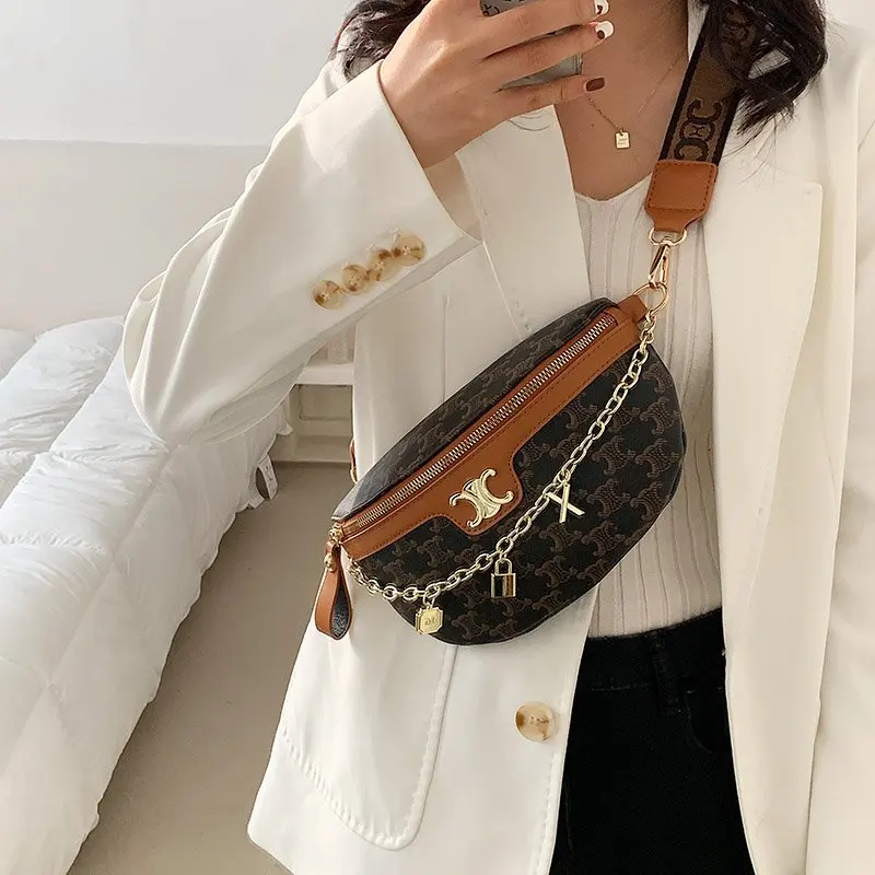 

Нагрудная сумка для женщин, дизайнерская Водонепроницаемая кросс-боди сумка на цепочке для девушек, Классический мессенджер Хобо, маленьки...