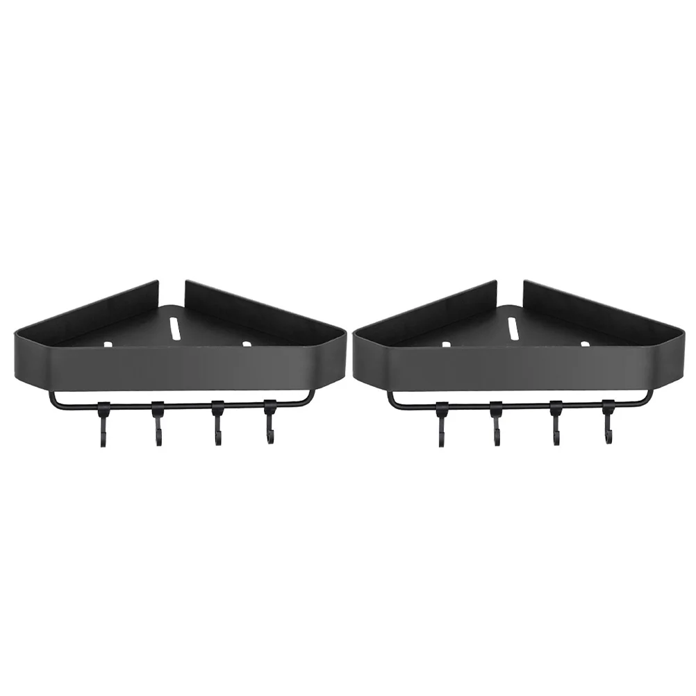 

2Pcs Convenient Storage Holders Bathroom Sundries Storage Racks with Hooks