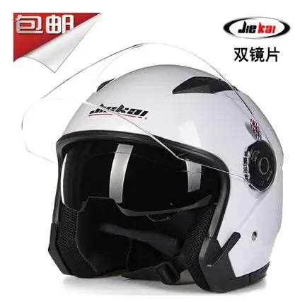 Новый мотоциклетный шлем JIE KAI 512 # с двумя линзами мужской и женский полушлем