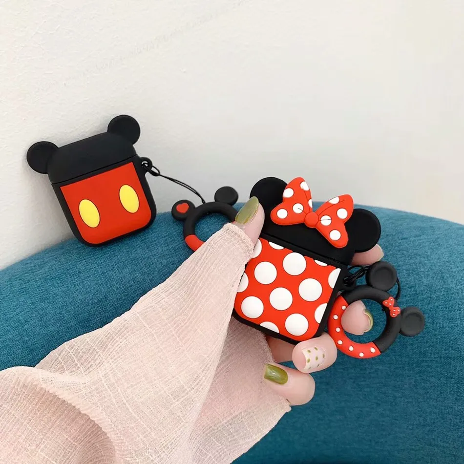 Беспроводные наушники для AirPods 1 2 bluetooth чехол милые 3D Мультяшные Kawaii Airpods TWS Мягкий