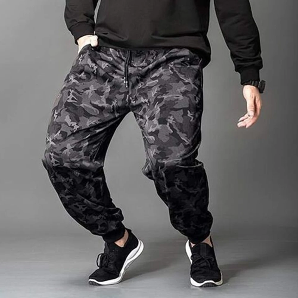 

Spring Joggers Men Casual Loose Pencil Pants Slim Camouflage Black Patchwork Sweatpants Track Pants Ankle Length Trousers