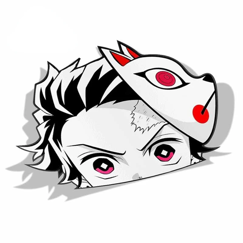 

Tanjiro Kamado Demon Slayer Peek Anime Big Head Vinyl Car Sticker JDM Bumper Window Trunk Decal Exterior Accessories KK13x9cm
