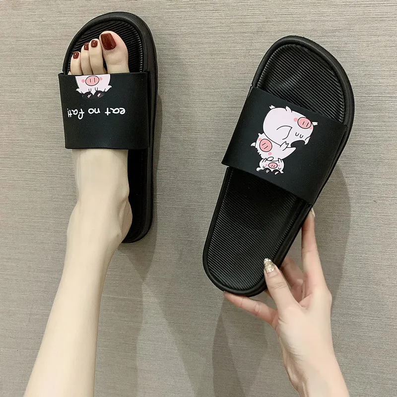 

2021 New Slippers for Women's Summer Wear Fashion Versatile Web Celebrity Couple Thick Flops INS Tide Beach Sandals
