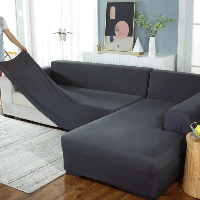 

Elastic corner brushed sofa cover, 1/2/3/4 seat, solid color, waterproof, all-inclusive, dust cover, suitable for living room