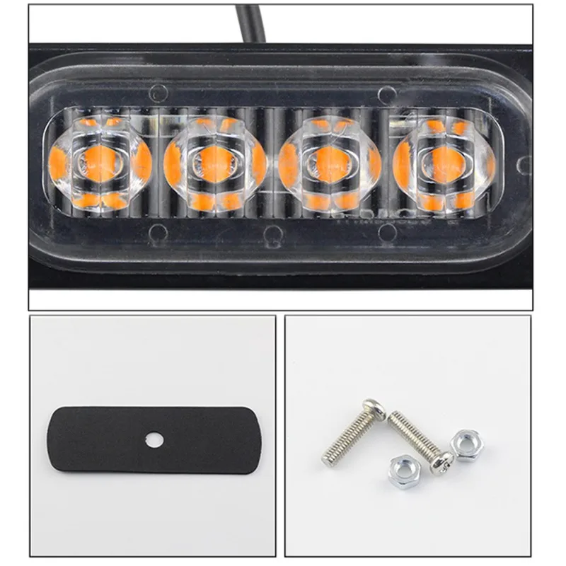 4 светодиодный Автомобильный аварийный мерцающий светильник грузовик боковой Moto