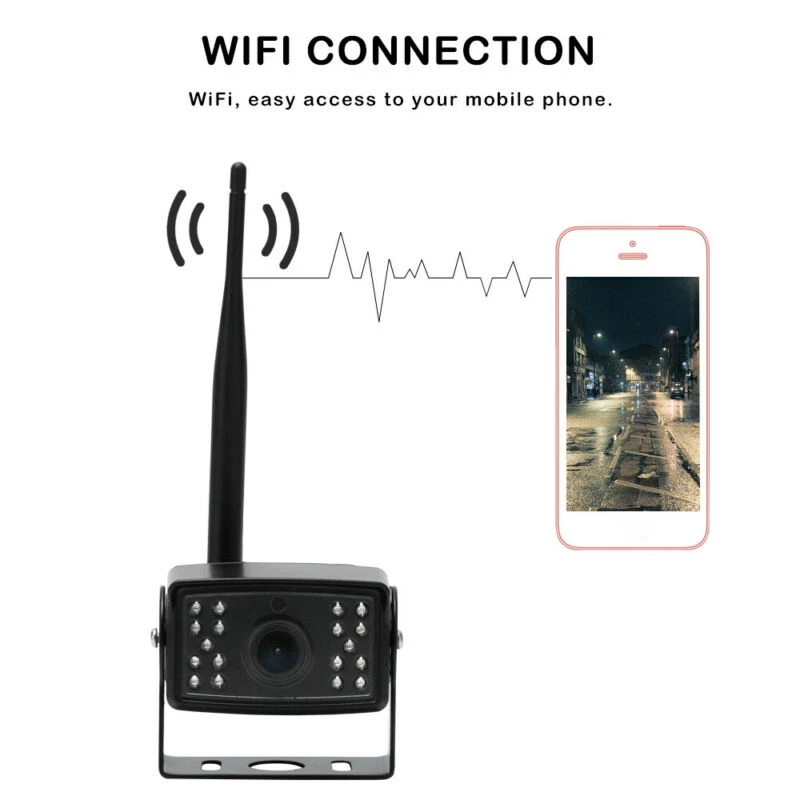 저렴한 와이파이 무선 자동차 후면보기 백업 카메라, IR 나이트 비전, 버스, 트럭, IOS, 안드로이드용 대시 캠 반전