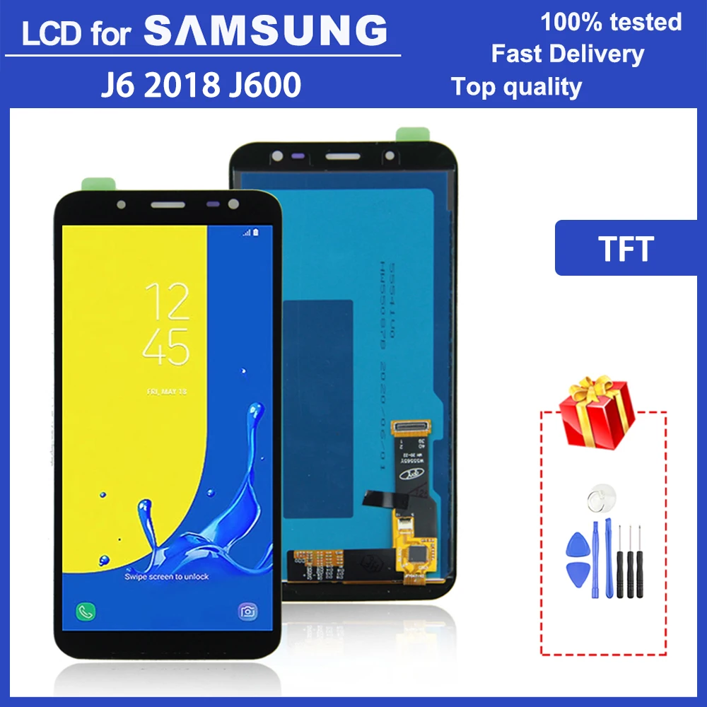 

100% протестированный ЖК-монитор 5,6 "AAA TFT качества j600 для Samsung Galaxy J6 2018 J600F J600, ЖК цифровой сенсорный экран в сборе