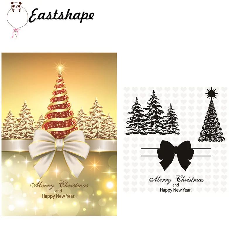 Рождественские марки и штампы для изготовления карт дерево лук Снежинка