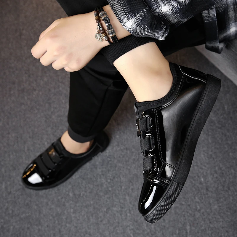 Блестящая кожаная неформальная обувь для банкета Erkek I Мужская отдыха устойчивая