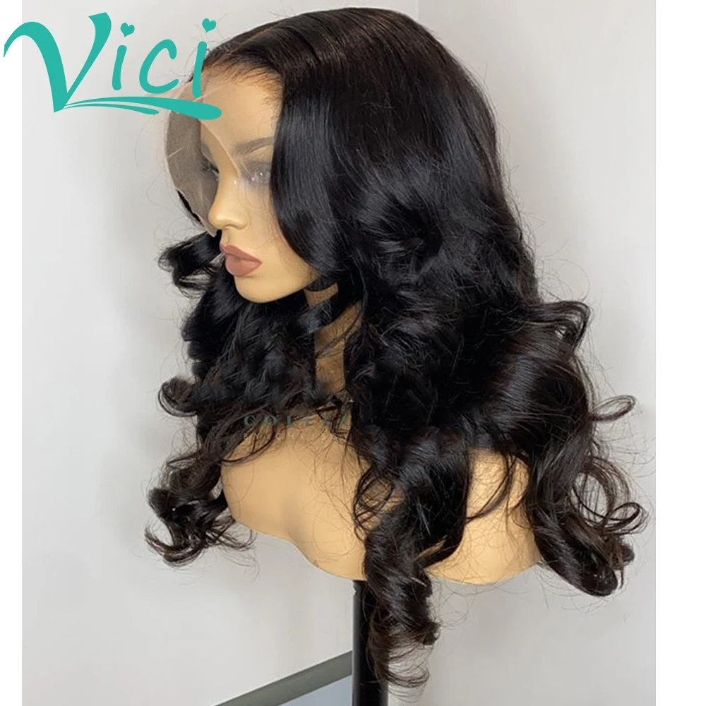 250 плотность HD прозрачный волнистый парик отбеленные узлы водяная волна 13x6