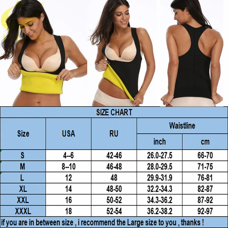 

LAZAWG Women Body Shaper Slim Sauna Sweat Neoprene Top Waist Trainer Tank Top Hot Thermo Vest Gym Workout Sports Vest Push Up