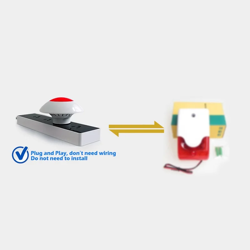 

Bigeyes Indoor Wireless Strobe Siren 433MHz Wireless Flash Siren KR-J009 For Alarm System with 110dB Sound and Red Flash Light