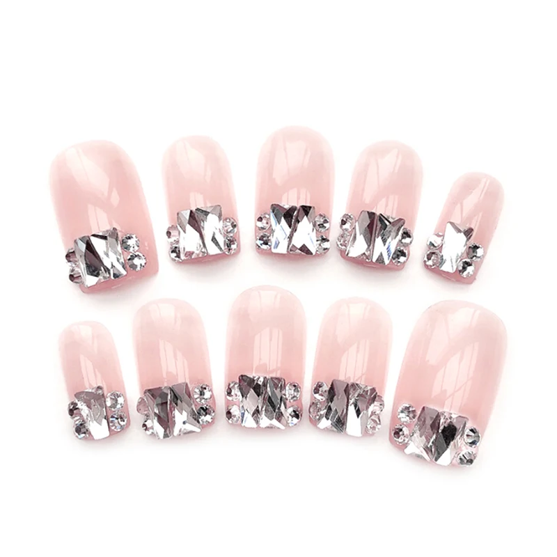 24 шт. красивые декоративные свадебные накладные ногти для невесты короткий