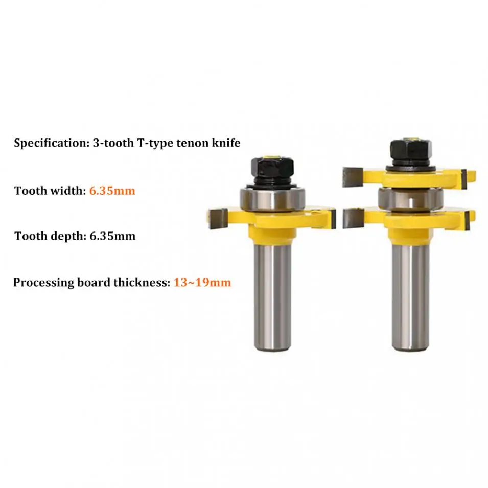 

3 Tooth T Tenon Type Combine Tool Puzzle Tool Floor Carpentry Milling Cutter Carving Machine Cutter Head Exit