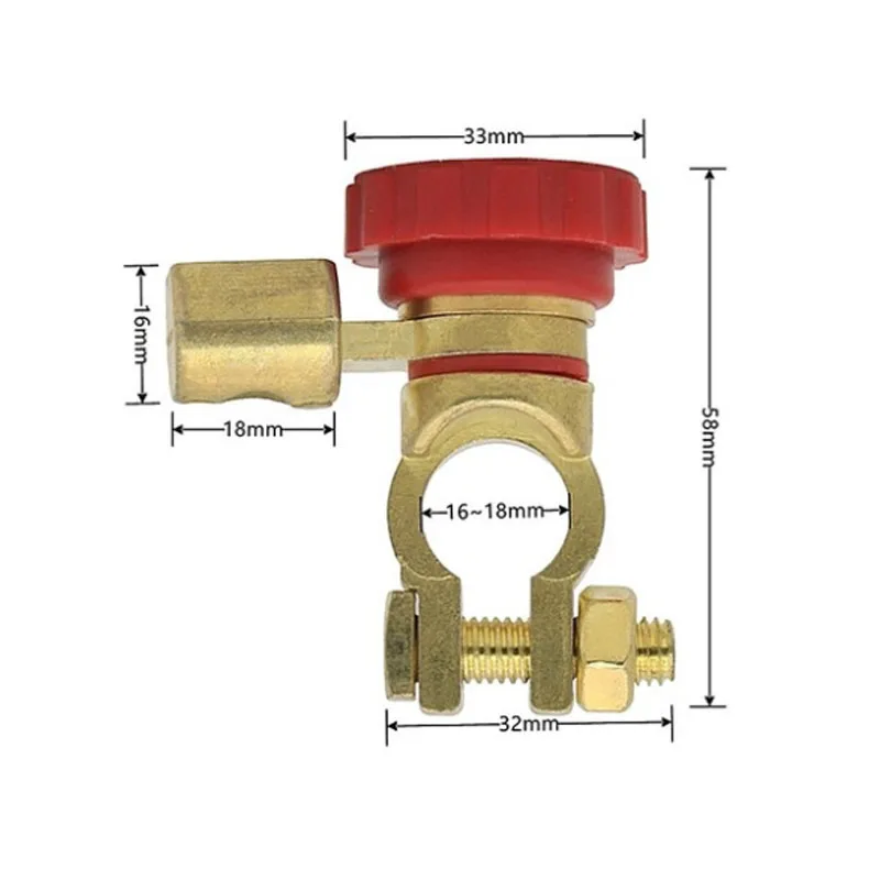 Цинковый сплав Медь верхний столб батарея главный отключение переключатель