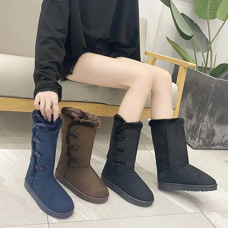 

Woman Snow Boots Warm Plush Women Non Slip Platform Ankle Boots Winter Cotton Padded Shoes Plus Size