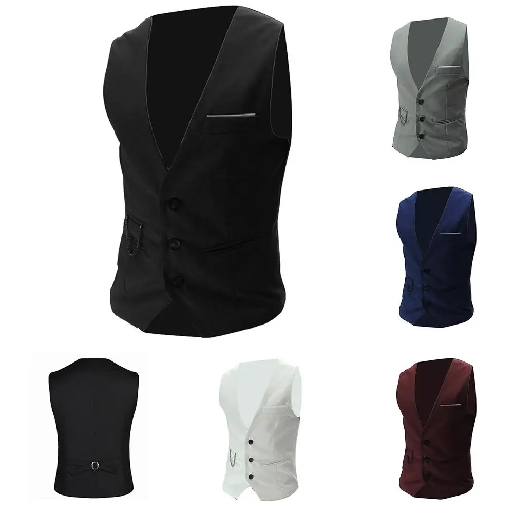 M-5XL, новинка, костюм, жилет для мужчин, S-liming Fit, мужские официальные жилеты, жилет, Повседневный, без рукавов, пиджак, Деловой, офисный, свадебный жилет