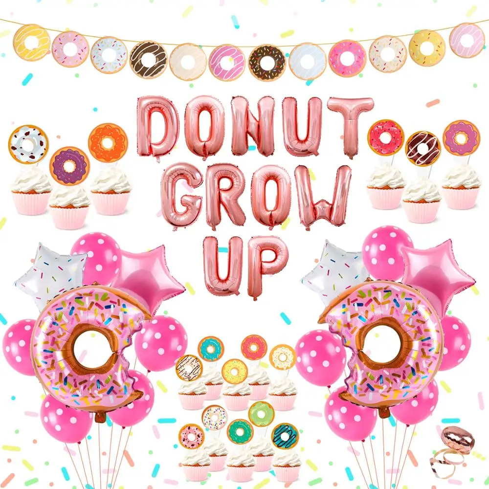 Пончик День рождения Декор Детский плакат шар одноразовая посуда в форме пончика