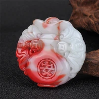 natural color hand carved vase jade pendant jewelry necklace fashion men and women lovers vase pendant rich as a flower necklace