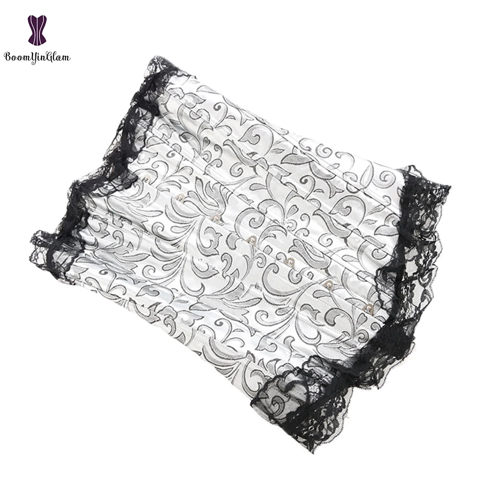 Корсет в Королевском Стиле с цветочной кружевной отделкой корсет из парчовой