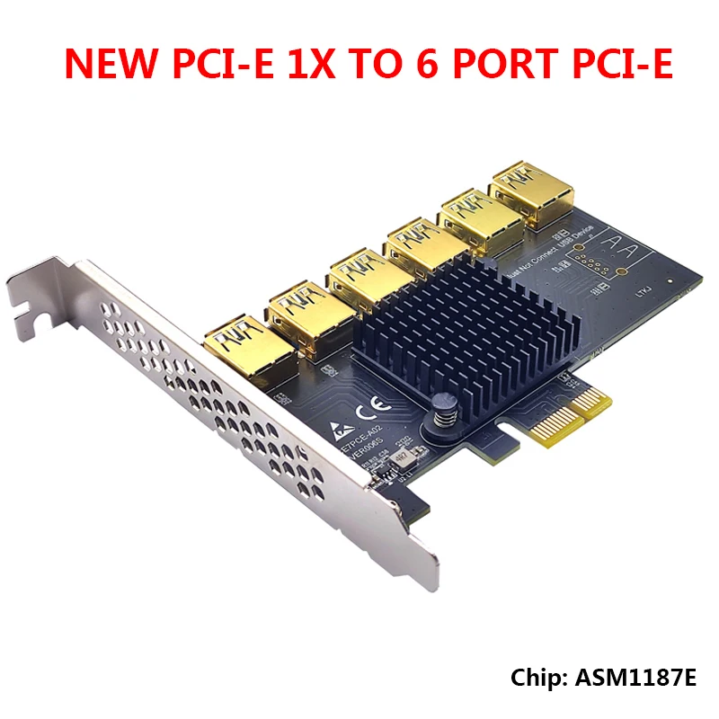 Плата расширения PCI Express Gold PCIE PCI-E от 1 до 6 USB 3 0 усилитель концентратора X16 1X 16X