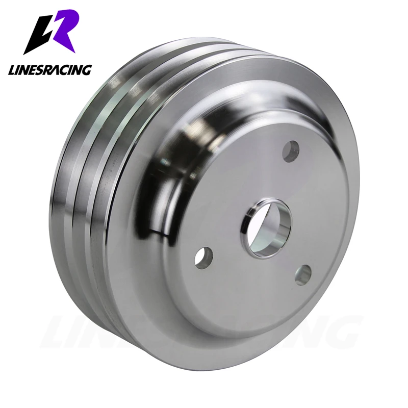 Подходит для небольших BlockChevy живые обои Алюминий 3 паз шкив коленчатого вала