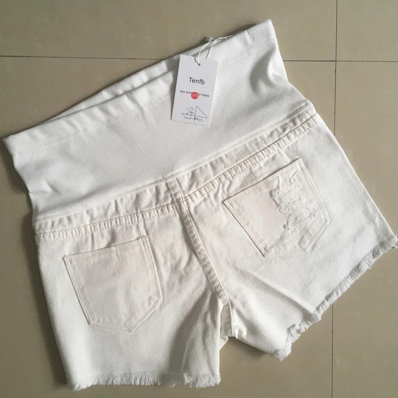 Новинка 2020 летние короткие джинсы для беременных белые джинсовые шорты штаны