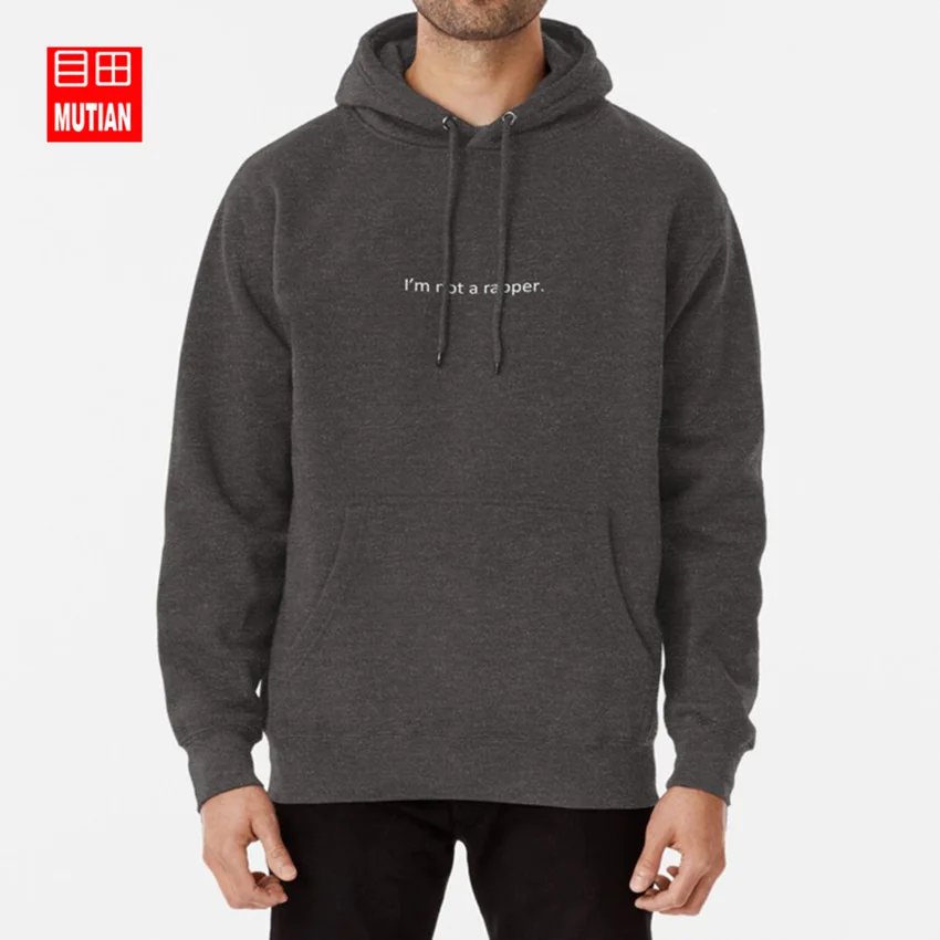I'm not a, реперские кепки. Толстовки, свитшоты kendall jenner im not a rapper sassy cool hipster celeb kanye west instagram - Цвет: darkgrey-hoodie