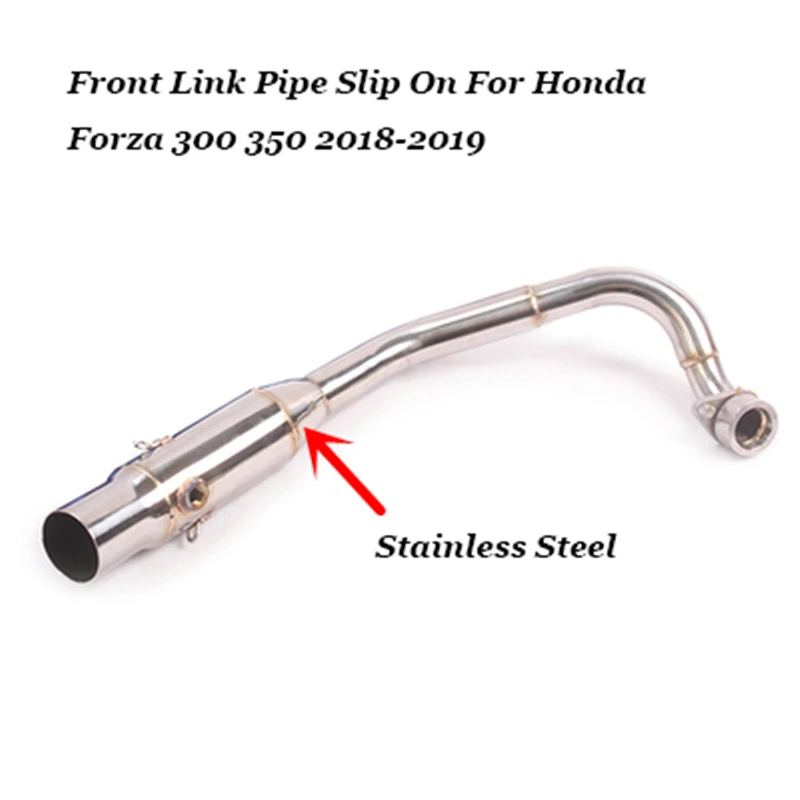Slip On For Honda FORZA 300 forza300 350 2018 2019 Motorcycle Exhaust Escape Modified Carbon Mid Link Pipe Muffler Scooter - - Racext 17