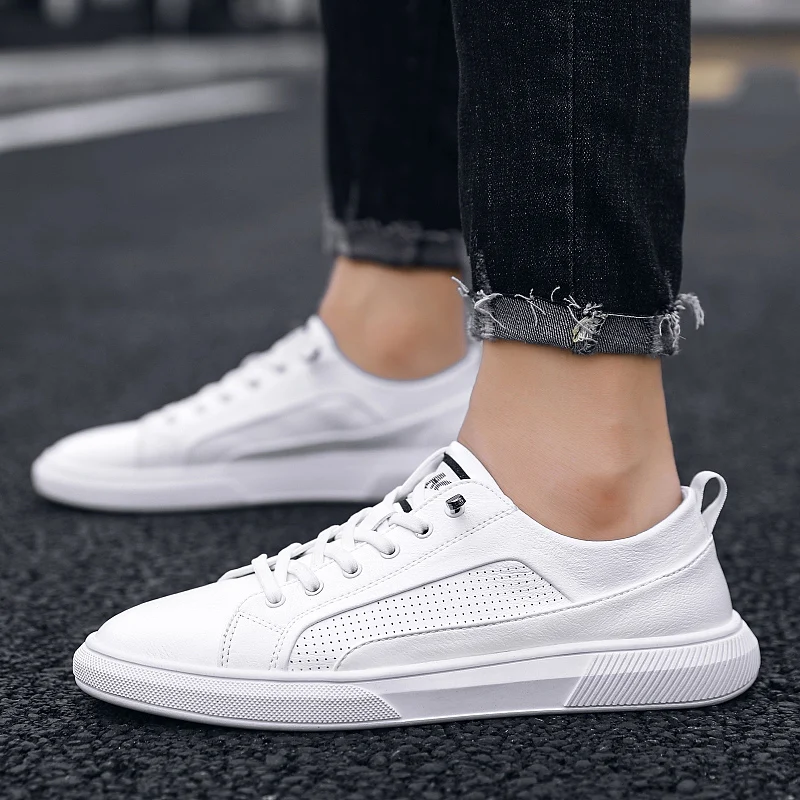 

Genuine Leather Boat Shoes men lace up Breathable Male Casual Flats Loafers Brand Fashion oxfords Spring Men Driving Shoes