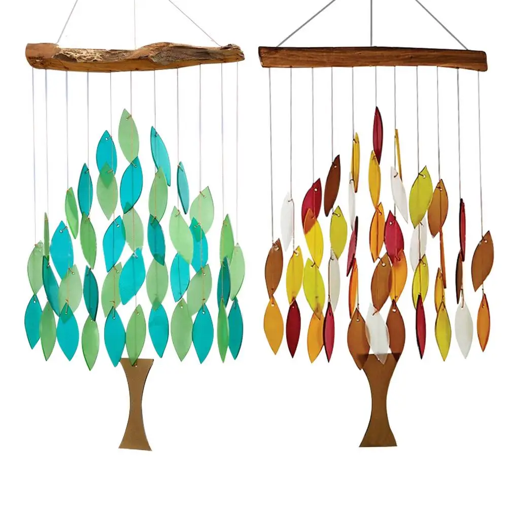 Колокольчики ветра кленовые цветные листья для помещений и улицы садовые