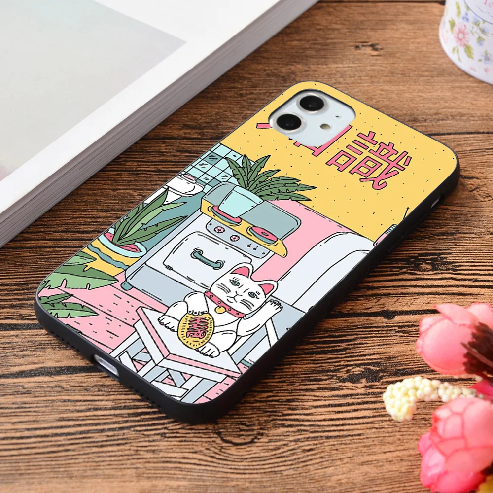 

For iPhone Maneki Plants Soft TPU border Apple iPhone Case