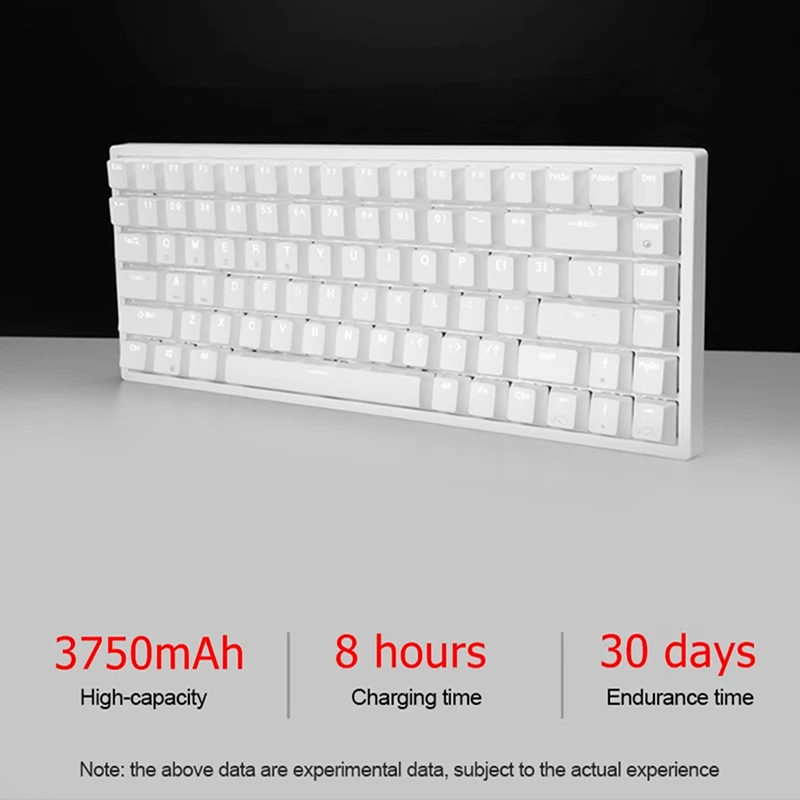 rk84 84 keys mechanical gaming keyboard hot swappable bluetooth 5 12 4g wirelesstype c three mode keyboards white blacklight free global shipping