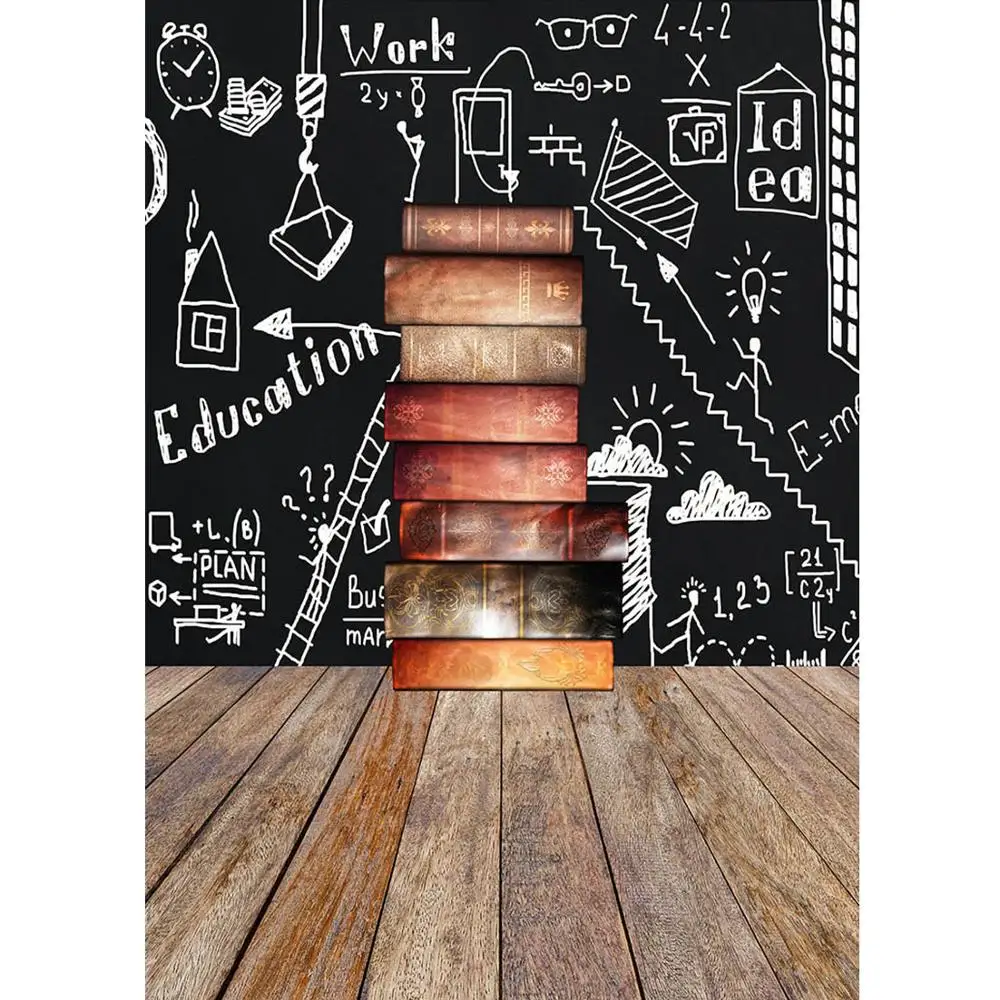 Виниловые тканевые фоны для фотосъемки с изображением книги доски детей и