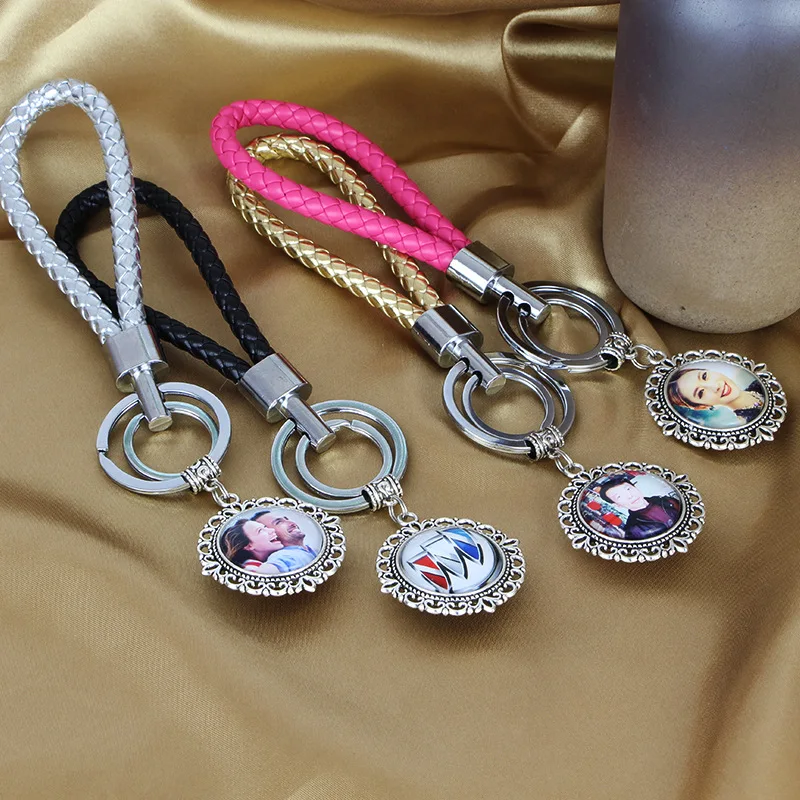 Плетеный ручной канат двойное кольцо древнее серебро двусторонний брелок для