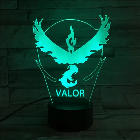 Valor 3D светодиодный ночник лампа подарок другу светильник USB или на батарейках