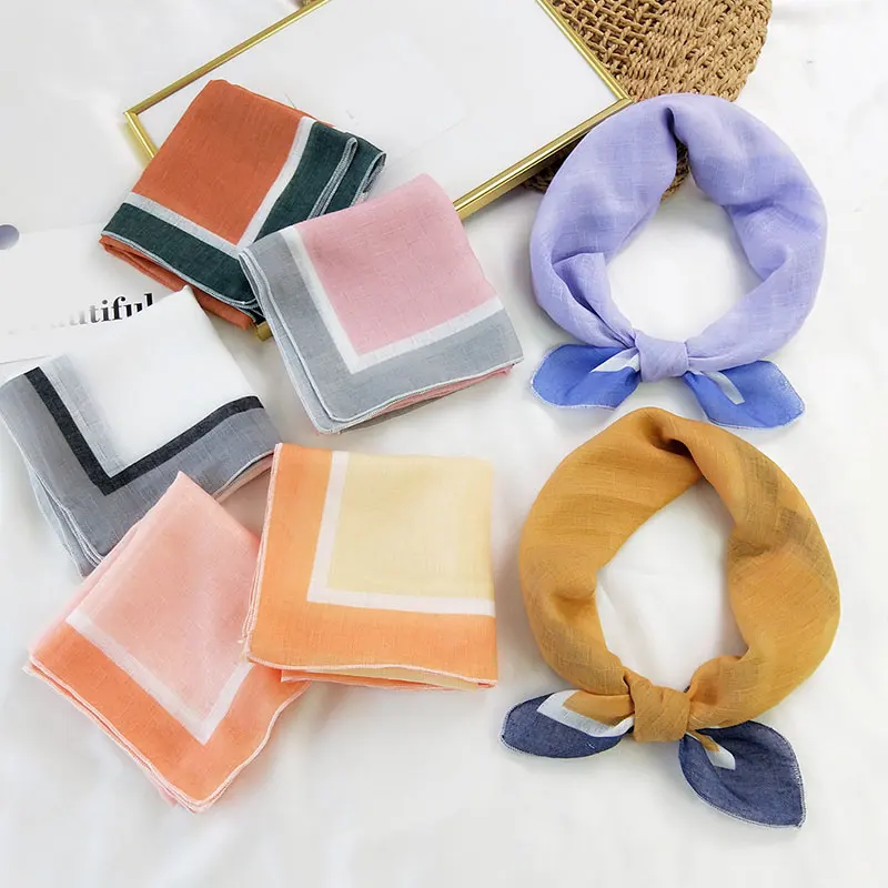 

Korean Spring Summer Fashion Printing For Girls Scarves Silk Scarf For Women Turban Small Long Ribbon Hair Scarf Women Headband