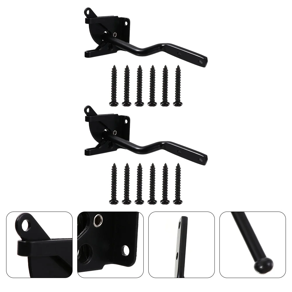 

2 Sets Self Locking Gate Iron Door Buckle Gravity Lever Door